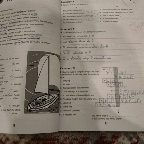 Imagine 3 Workbook used, with notes