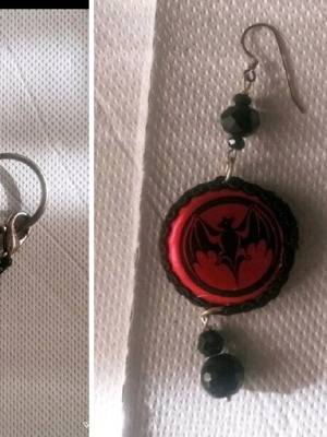 Handmade jewelry set new, black and red