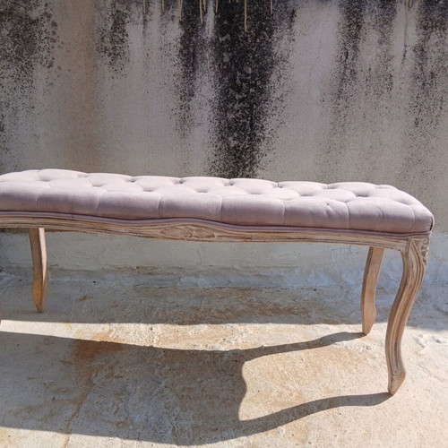 Stool with wooden frame, lilac color, like new