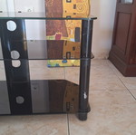 Glass TV stand used, dimensions 90x40x53 cm