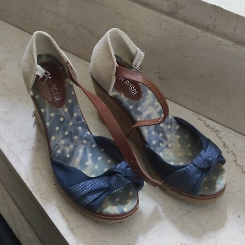 Platform shoes size 38 blue and brown