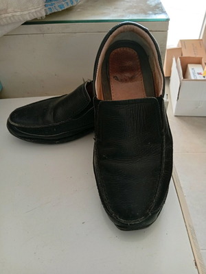 Men's shoes used size 40 black leather scarponi