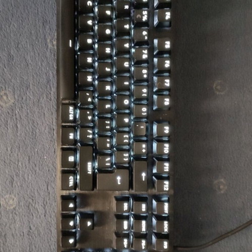 Logitech G413 SE mechanical gaming keyboard used with illuminated US keys
