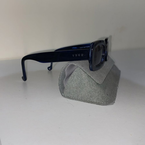 Visionario blue acetate sunglasses with rectangular lenses