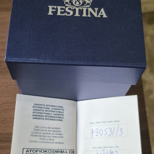 Festina wristwatch new, blue dial unisex