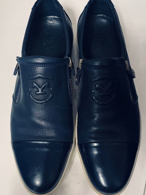 Ανδρικά παπούτσια Sara Pen από δέρμα, σαν καινούργια, μέγεθος 43-43,5, μαύρα και μπλε