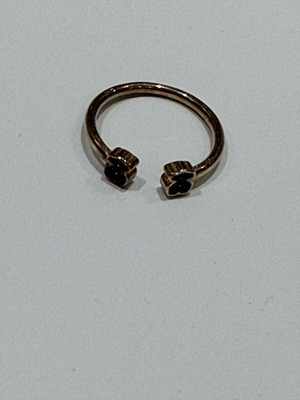 Tous Rose Gold ring new with black bear detail