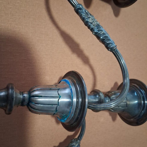 Metal candlestick 3-branch vintage used