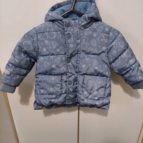 Winter baby jacket 74cm like new with hood and fleece lining
