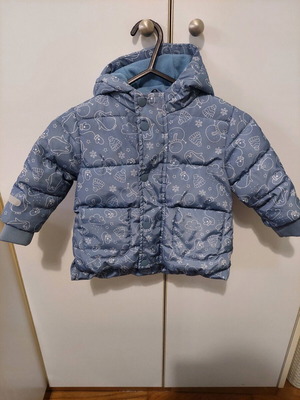 Winter baby jacket 74cm like new with hood and fleece lining