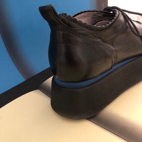 Guardiani Sport leather platform shoes used, black, size 38