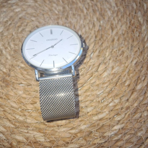 Oozoo silver wristwatch with adjustable strap
