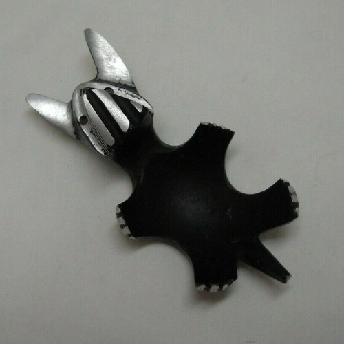 Walter Bosse Black Aluminum Dog Egg Cup used, Schnauzer Scottish Terrier