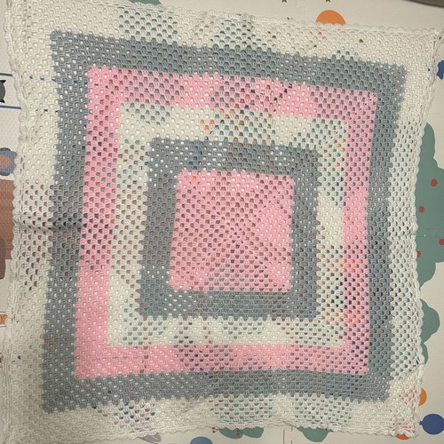 Handmade baby blanket new with natural materials 100 x 95 cm