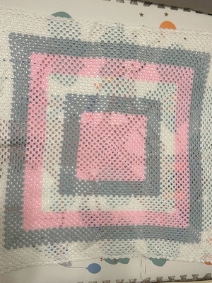 Handmade baby blanket new with natural materials 100 x 95 cm