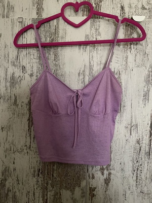 Bershka top with straps and front tie, size M, like new, lilac