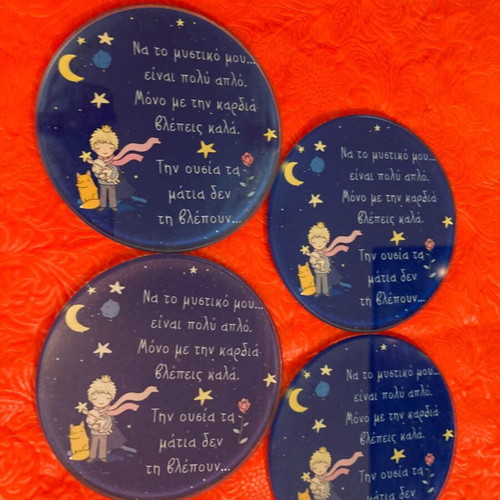 Little Prince Glass Coaster Set like new