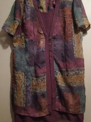 R&M Richards plus size mock two-piece dress new, vintage boho style