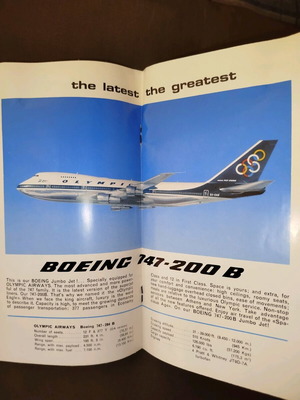 Olympic Airways Timetable 1975 used