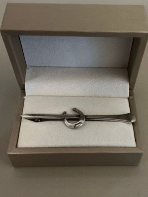 Vintage Silver 835 Horse Riding Tie Pin like new