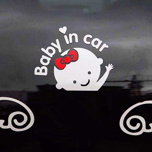Baby in Car Sticker for Girl White New