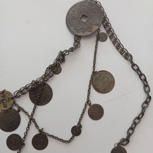 Vintage Boho bronze necklace-belt Replica like new, brown