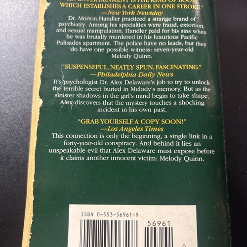 When the Bough Breaks Jonathan Kellerman used book in English