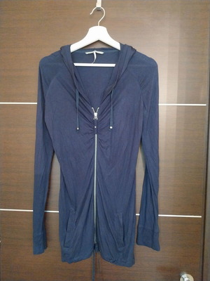Blouse with zipper used, thin with hood, size M