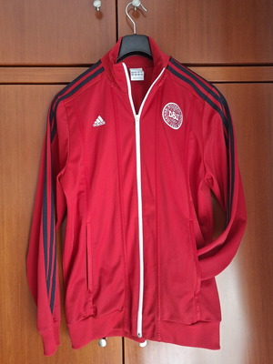 Adidas Δανία DBU vintage ποδοσφαιρική ζακέτα, κόκκινη