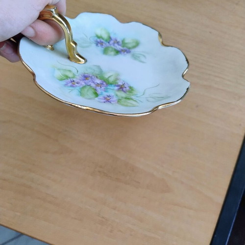 Vintage porcelain trinket dish with floral design