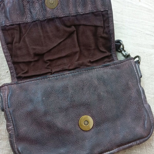 Vintage leather shoulder bag Depeche like new, brown