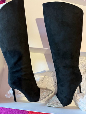 Sante Μπότες Μαύρες Με Στρας Σαν Καινούργιο