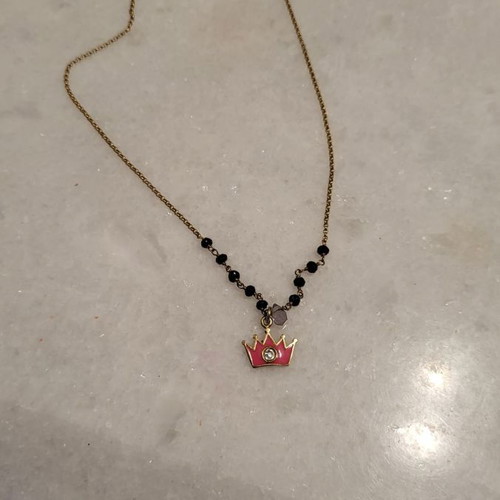 Anna Maria Mazaraki necklace with crown, gold-plated silver