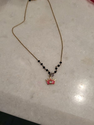 Anna Maria Mazaraki necklace with crown, gold-plated silver