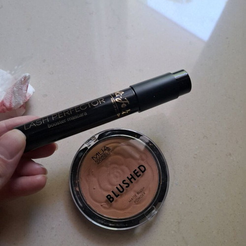 Mascara and blush new, blush with broken lid unused