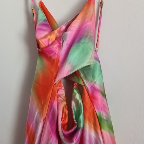 Missguided summer dress like new, pink and orange, front slit