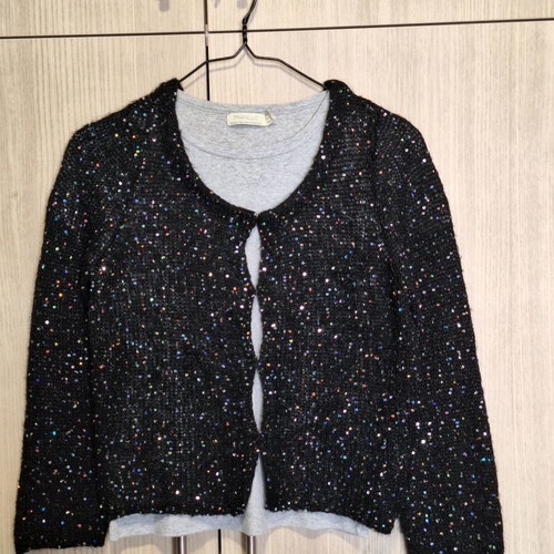 H&M black sequin cardigan like new, size M/38