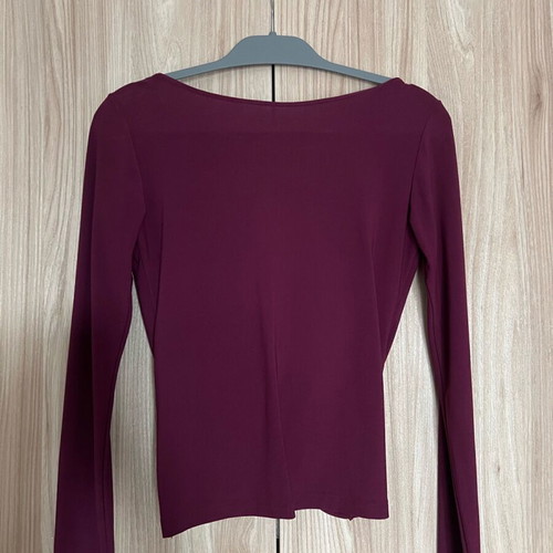 Brigitte women's long-sleeve blouse like new, purple, one size