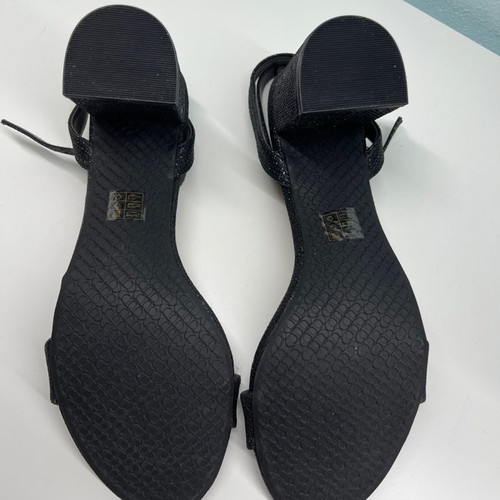 Dune London sandals new black glitter with gold buckle size 41
