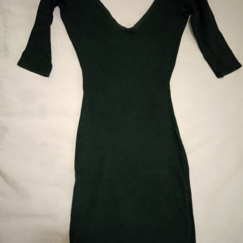 Vintage 90s/Y2K rib mini dress used, charcoal dark gray, small