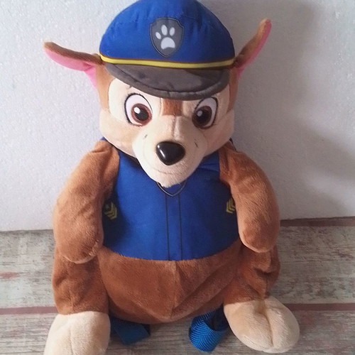 Paw Patrol Chase plush velvet kids backpack used