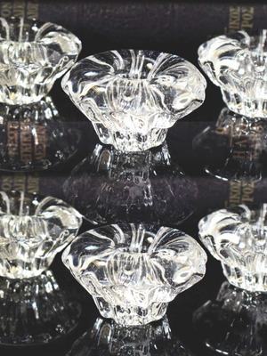Crystal candlesticks used, set of six