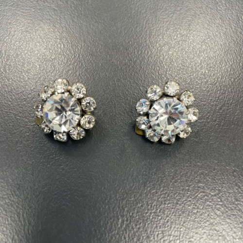 Vintage Rosette Earrings with Swarovski Crystals like new