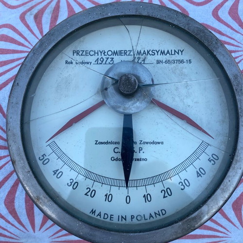 Ship Heel Meter used, C.Z.S.P. Made in Poland 1973