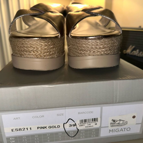 Migato platform sandals new, pink gold size 39