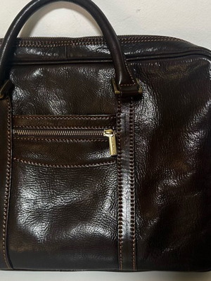 Leather briefcase used, brown, in good condition