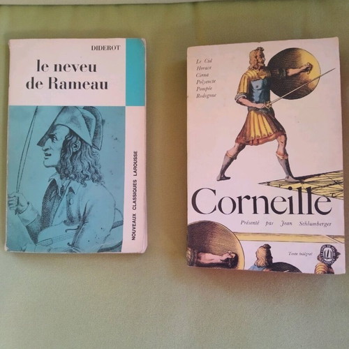 Theatrical books Corneille and Le Neveu de Rameau in French, set of 2