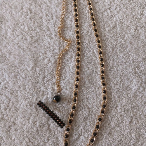 Handmade jewelry new, large necklace and black-gold hair clamer