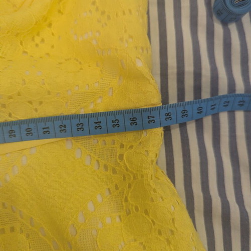 Adrianna Papell Bright Yellow Lace A-Line Dress like new