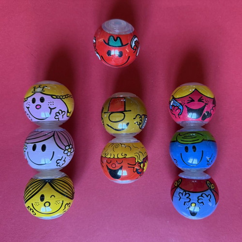 Spinnerz Flipperz collectible set of 9 Mr. Men Little Miss characters like new